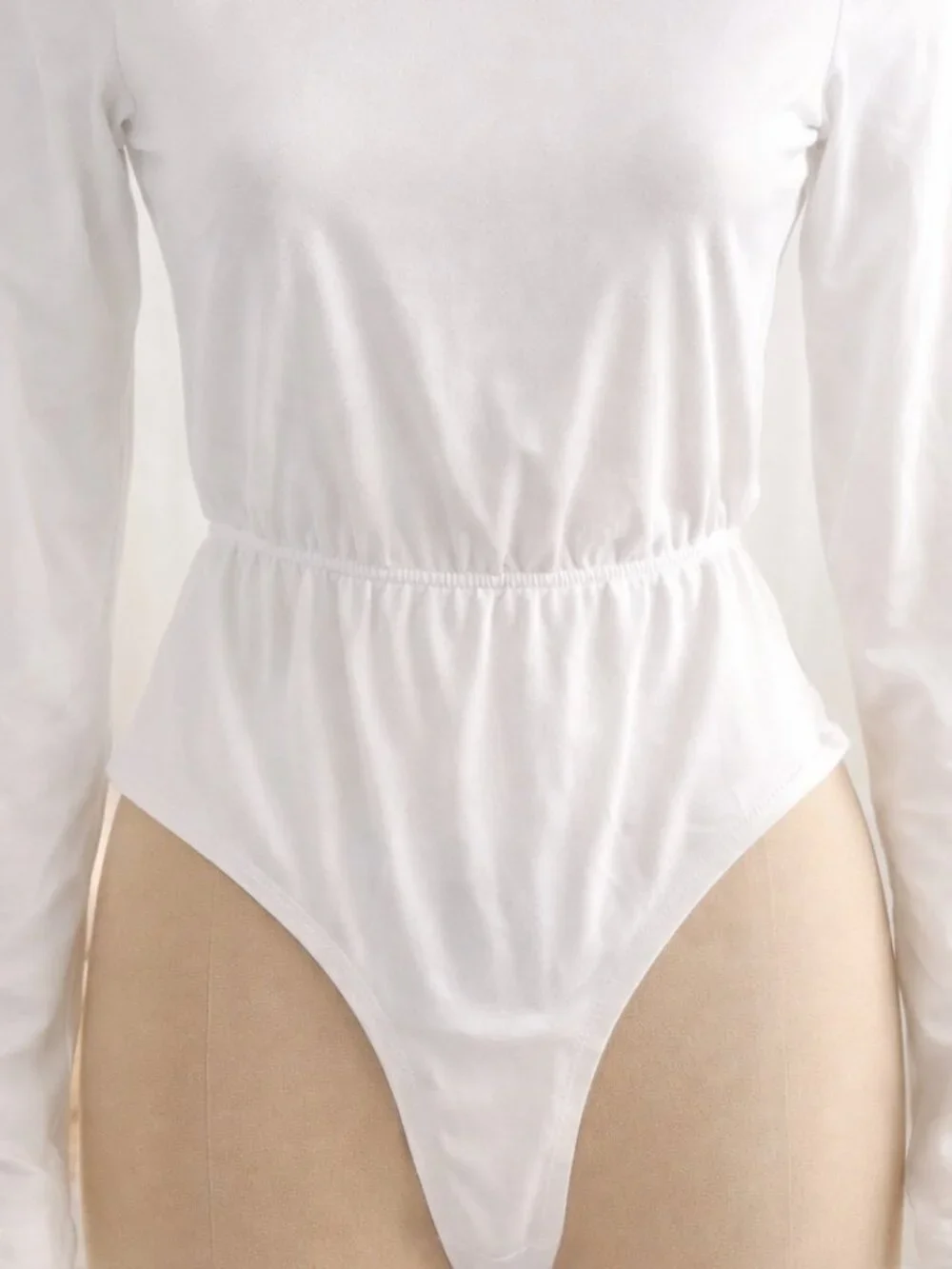 MANGOPOP White Long Sleeve Crew Neck Bodysuit XL